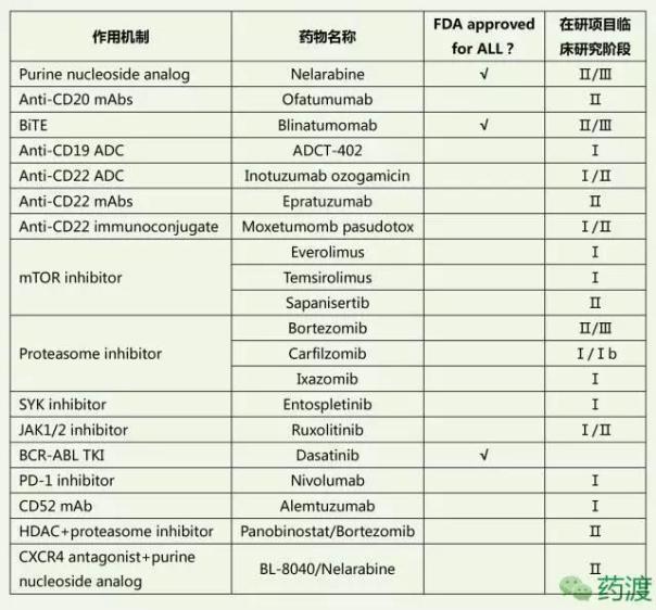 急性淋巴细胞性白血病(ALL)获批及在研药物盘点2.jpg